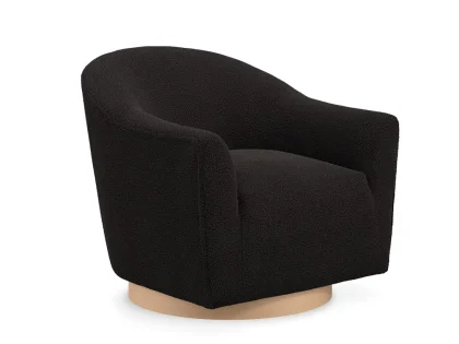LPD Daphne Black Boucle Fabric Swivel Chair