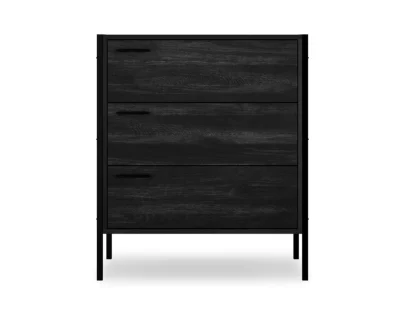 LPD Hoxton Black Wood Effect 3 Drawer Chest of Drawers