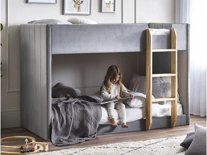 Julian Bowen Daytona Single Grey Velvet Fabric Bunk Bed Frame Julian Bowen Daytona Single Grey Velvet Fabric Bunk Bed Frame
