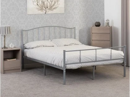 Seconique Newton Silver Metal Bed Frame Seconique Newton Silver Metal Bed Frame
