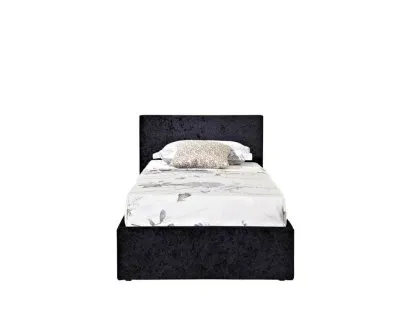 Birlea Berlin 3ft Single Black Crushed Velvet Glitz Fabric Ottoman Bed Frame