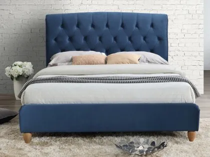 Birlea Brompton 4ft6 Double Midnight Blue Fabric Bed Frame