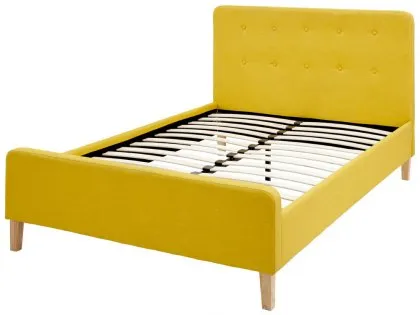 GFW Ashbourne 4ft6 Double Mustard Fabric Bed Frame