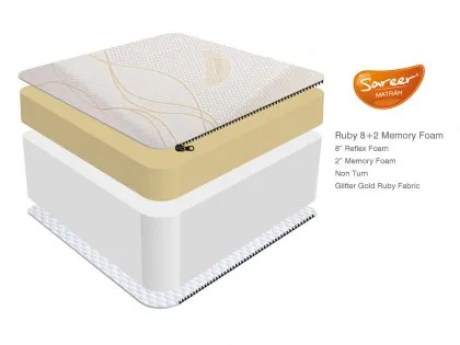 Sareer Matrah Ruby Gold Memory Foam 3ft Single Mattress in a Box
