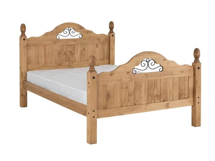 Seconique Corona Scroll 4ft6 Double Pine Wooden Bed Frame (High Footend)