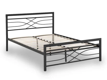 Seconique Kelly 4ft6 Double Black Metal Bed Frame
