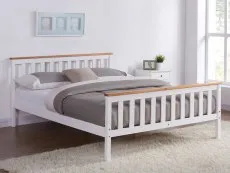 TGC TGC Woodford 5ft King Size White and Oak Wooden Bed Frame