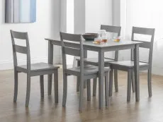 Julian Bowen Julian Bowen Kobe Grey Dining Table and 4 Chairs Set