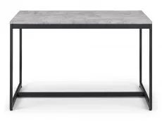 Julian Bowen Julian Bowen Staten 120cm Concrete Effect Dining Table with 2 Black Chairs and Bench Set