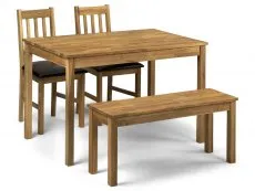 Julian Bowen Julian Bowen Coxmoor Oak Dining Table and 2 Chairs and Bench Set