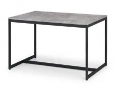 Julian Bowen Julian Bowen Staten Concrete Effect Dining Table with 2 Soho Black Chairs and Bench Set