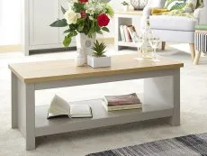 GFW GFW Lancaster Grey and Oak Coffee Table with Shelf