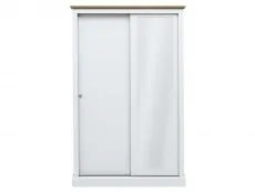 LPD LPD Devon White and Oak Sliding Door Mirrored Double Wardrobe