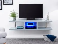 GFW GFW Polar Grey High Gloss Wall Mounted TV Cabinet with LED Lighting