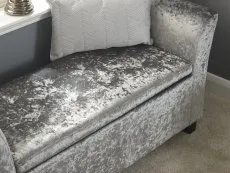GFW GFW Verona Grey Crushed Velvet Fabric Ottoman Window Seat
