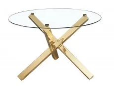 LPD LPD Capri 120cm Glass and Gold Dining Table