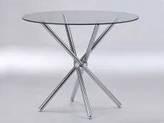 LPD LPD Casa 90cm Glass and Chrome Dining Table