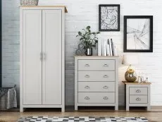 LPD LPD Lancaster Grey and Oak 3 Piece Bedroom Furniture Package
