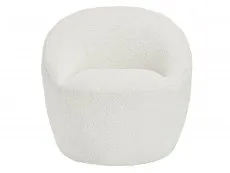 LPD LPD Cocoon White Boucle Fabric Occasional Chair