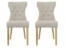 LPD LPD Naples Set of 2 Beige Linen Fabric Dining Chairs