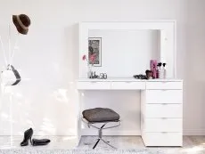 Birlea Furniture & Beds Birlea Chloe White 7 Drawer Dressing Table and Mirror