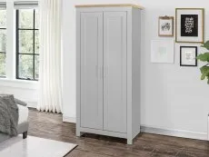 Birlea Furniture & Beds Birlea Highgate Grey and Oak Effect 2 Door Wardrobe