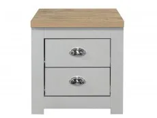 Birlea Furniture & Beds Birlea Highgate Grey and Oak Effect 2 Drawer Bedside Table