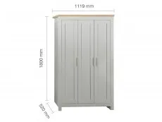 Birlea Furniture & Beds Birlea Highgate Grey and Oak Effect 3 Door Wardrobe