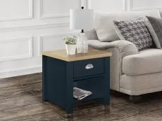 Birlea Furniture & Beds Birlea Highgate Navy and Oak Effect 1 Drawer Lamp Table