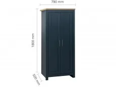 Birlea Furniture & Beds Birlea Highgate Navy and Oak Effect 2 Door Wardrobe