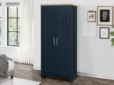 Birlea Furniture & Beds Birlea Highgate Navy and Oak Effect 2 Door Wardrobe