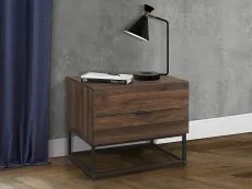 Birlea Furniture & Beds Birlea Houston Walnut Effect 2 Drawer Bedside Table