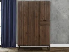 Birlea Furniture & Beds Birlea Houston Walnut Effect 4 Door Wardrobe