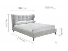 Birlea Furniture & Beds Birlea Harper 5ft King Size Dove Grey Fabric Bed Frame