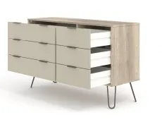 Core Products Core Augusta Driftwood and Calico 3+3 Drawer Wide Chest of Drawers