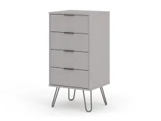Core Products Core Augusta Grey 4 Drawer Narrow Chest of Drawers
