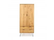 Core Products Core Augusta Waxed Pine 2 Door 2 Drawer Double Wardrobe