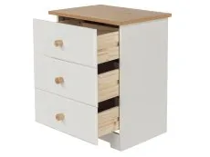 Core Products Core Colorado White and Oak 3 Drawer Bedside Table