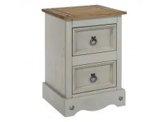 Core Products Core Corona Grey and Pine 2 Drawer Petite Bedside Table