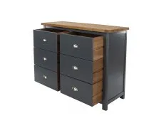 Core Products Core Dunkeld Midnight Blue and Oak 3+3 Dr Wide Chest of Drawers