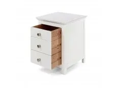 Core Products Core Nairn White with Bonded Glass 3 Drawer Bedside Table