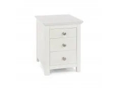 Core Products Core Nairn White with Bonded Glass 3 Drawer Bedside Table