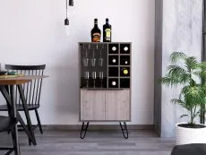 Core Products Core Nevada Smoked Oak and Grey Oak Effect 2 Door Wine Cabinet