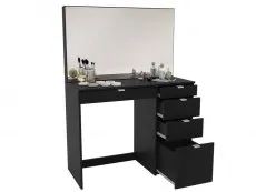 Birlea Furniture & Beds Birlea Ava Black 5 Drawer Dressing Table and Mirror