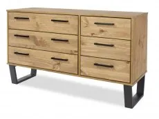 Core Products Core Texas 3+3 Drawer Waxed Pine Wide Wooden Chest of Drawers