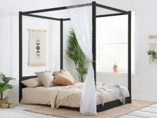 Birlea Furniture & Beds Birlea Darwin 5ft King Size Black 4 Poster Wooden Bed Frame