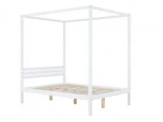 Birlea Furniture & Beds Birlea Mercia 5ft King Size White 4 Poster Wooden Bed Frame