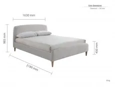 Birlea Furniture & Beds Birlea Otley 5ft King Size Grey Upholstered Boucle Fabric Bed Frame