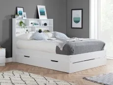 Birlea Furniture & Beds Birlea Alfie 4ft Small Double White Wooden 1 Drawer Bed Frame
