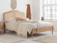 Birlea Furniture & Beds Birlea Leonie 4ft6 Double Rattan Oak Wooden Bed Frame